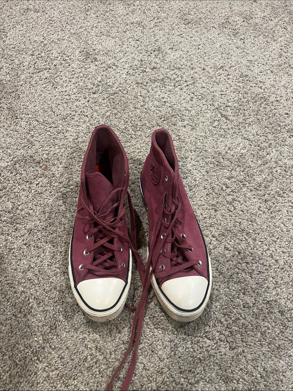 High-Top Canvas Sneakers in Wine